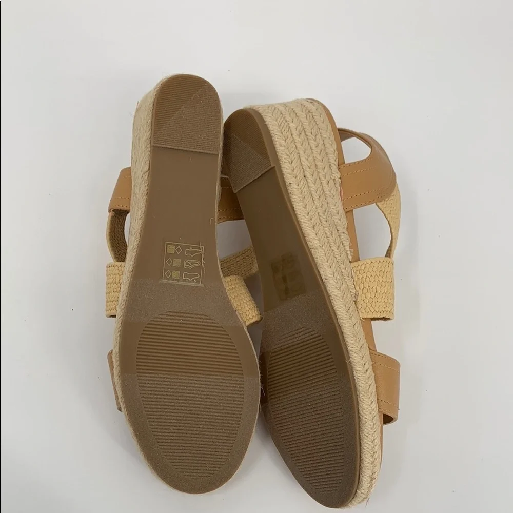 Market & Spruce Celeste wedge espadrille sandal strappy jute tan shoe new 7.5